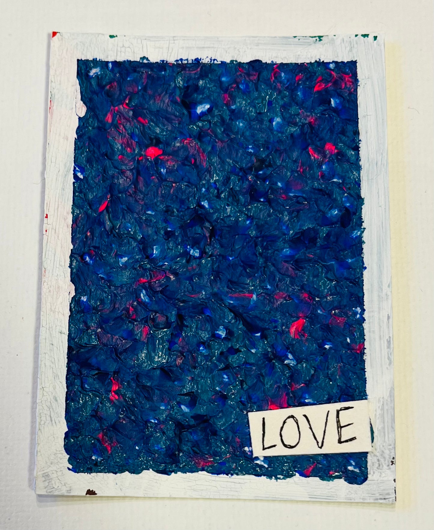 ACEO - Blue Industrial Art - Love