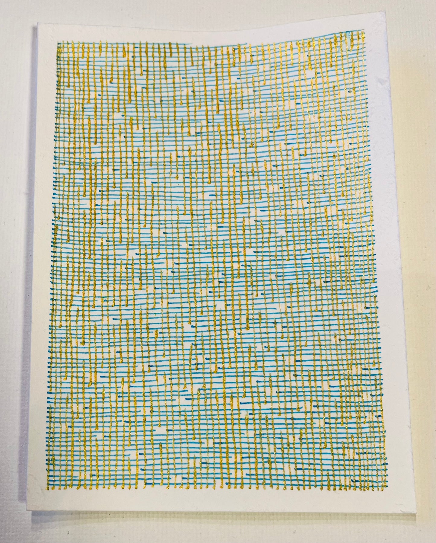 Meditative Lines in Blue and Gold