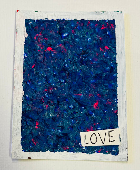 ACEO - Blue Industrial Art - Love